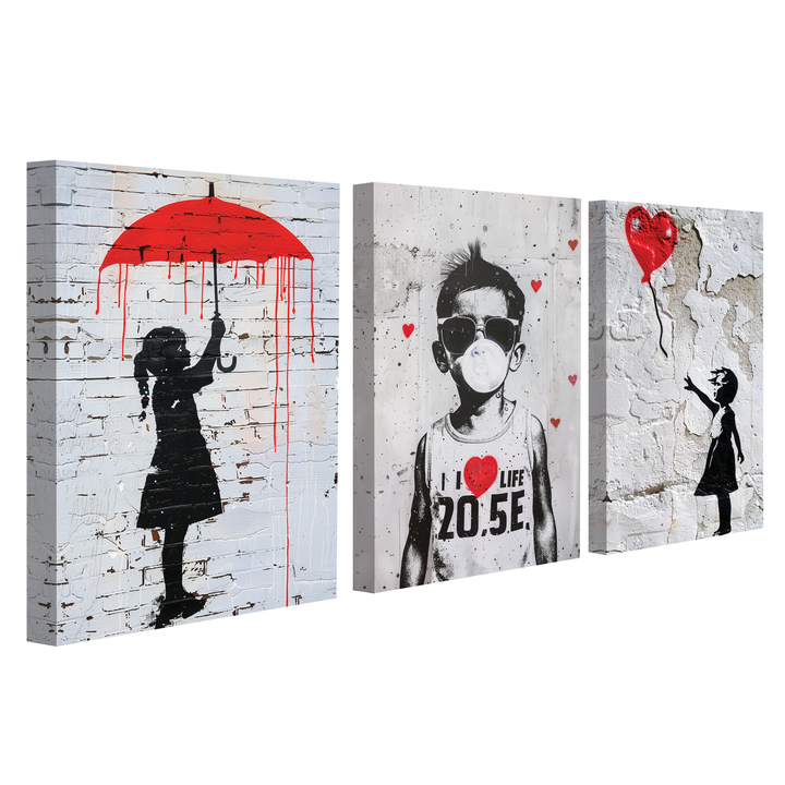 A Broken World - 3 pieces Canvas print