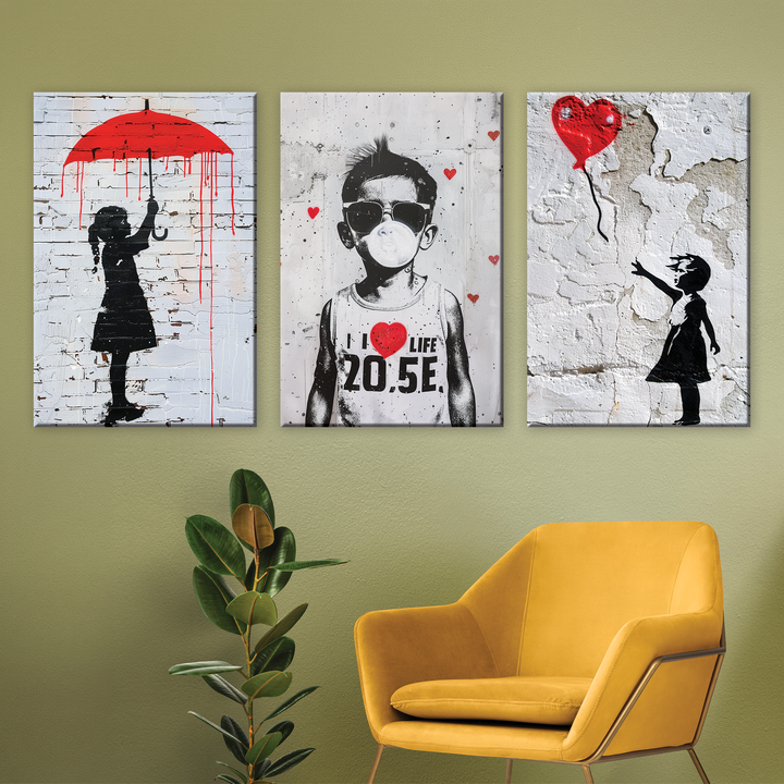 A Broken World - 3 pieces Canvas print
