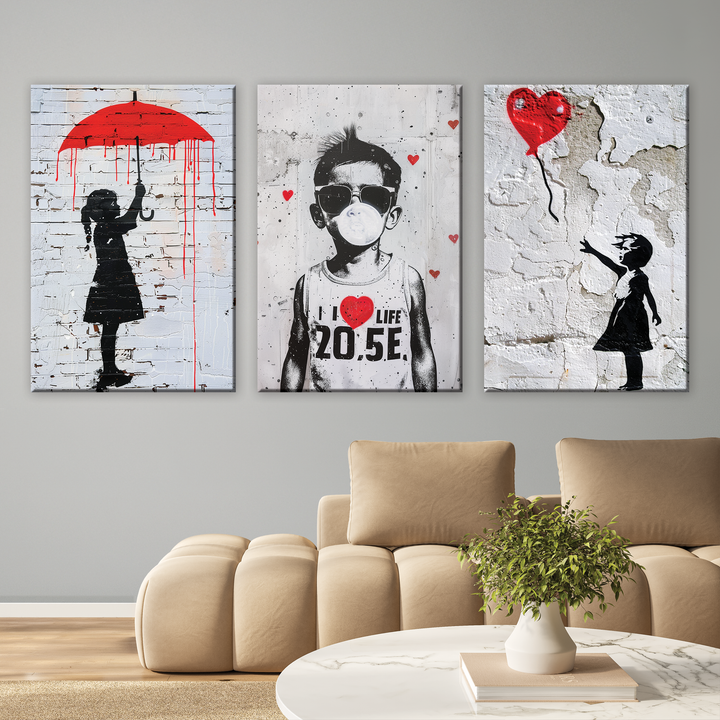 A Broken World - 3 pieces Canvas print