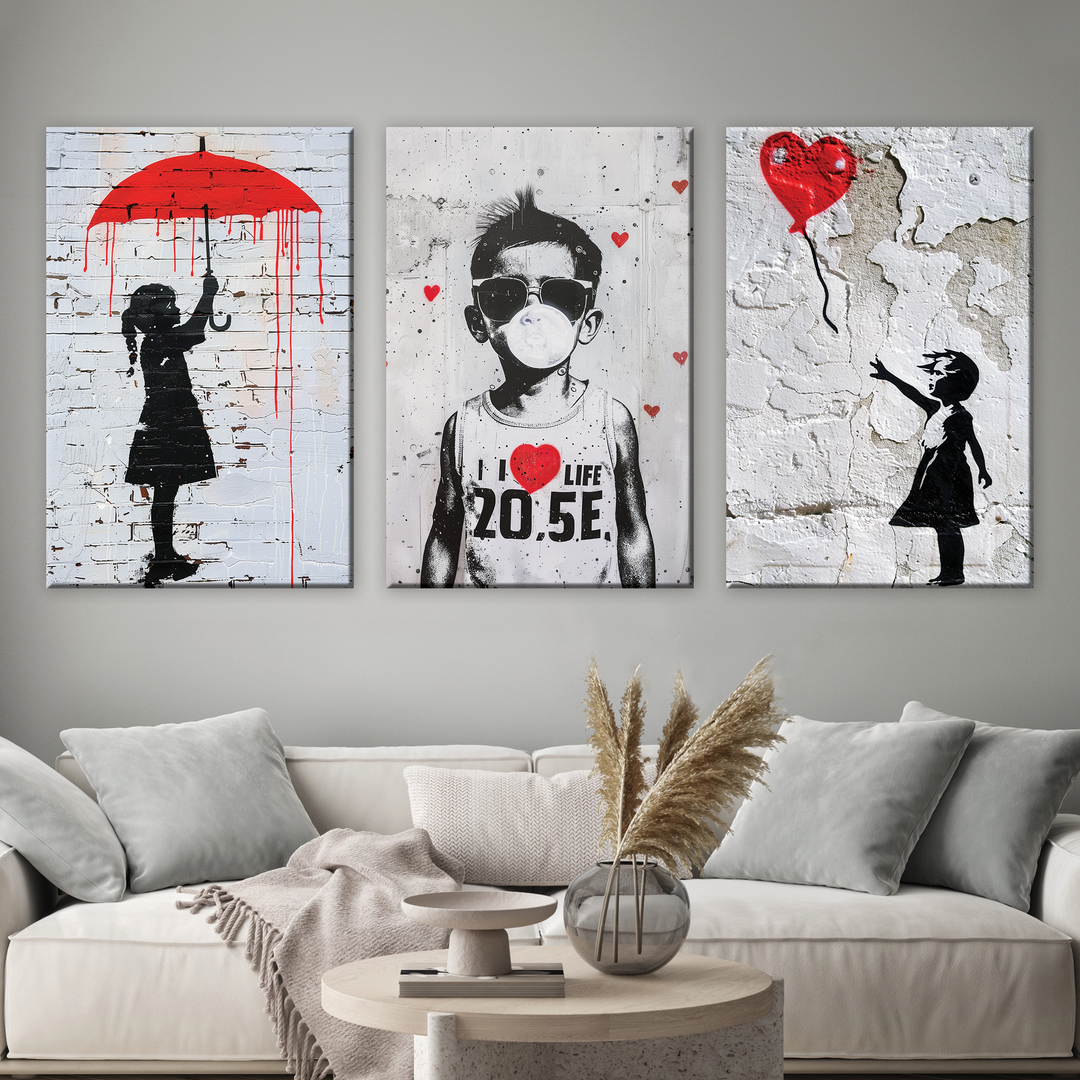 A Broken World - 3 pieces Canvas print