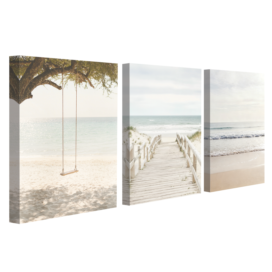 Sea heaven - 3 pieces Canvas print