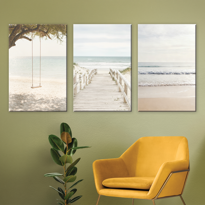Sea heaven - 3 pieces Canvas print
