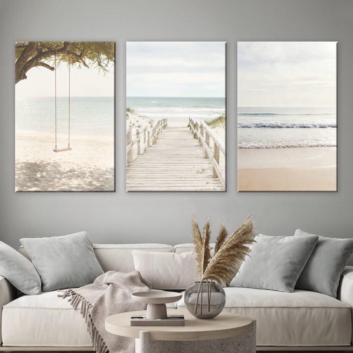 Sea heaven - 3 pieces Canvas print