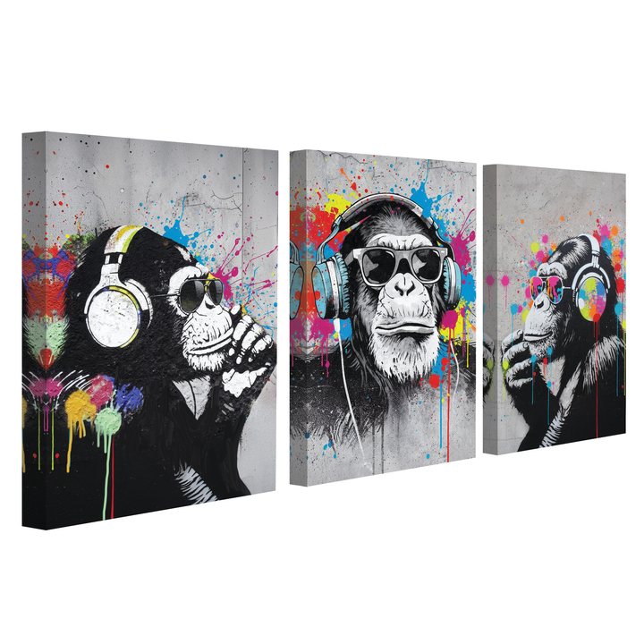 Evolution - 3 pieces Canvas print