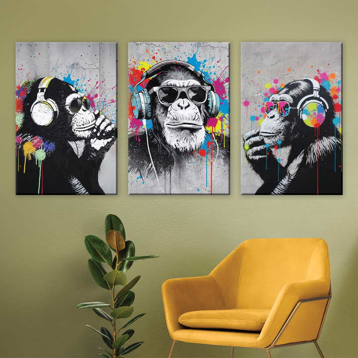 Evolution - 3 pieces Canvas print
