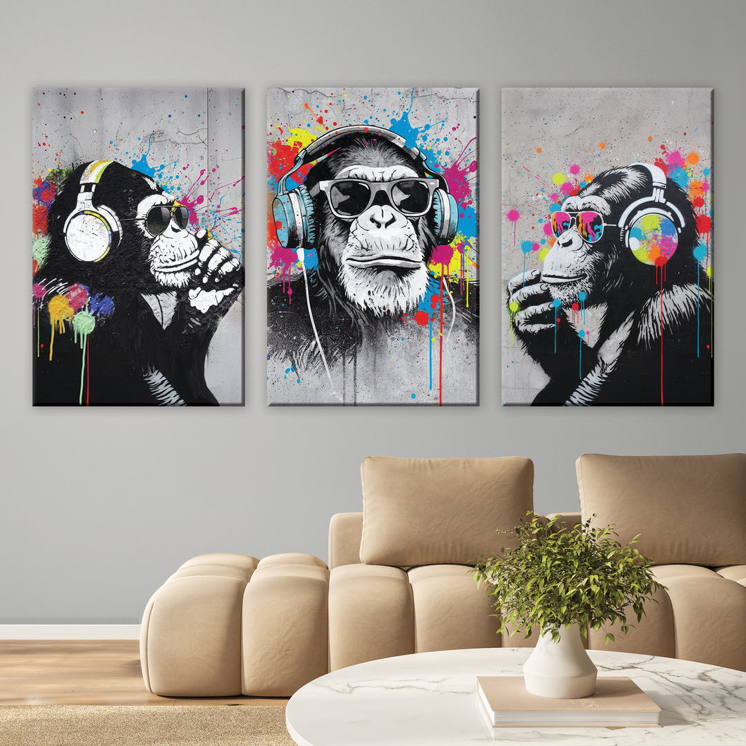 Evolution - 3 pieces Canvas print