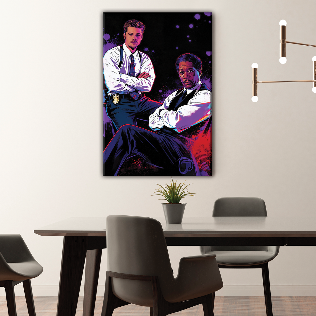 Se7en (1995) — Morgan Freeman - Brad Pitt - POPART Canvas