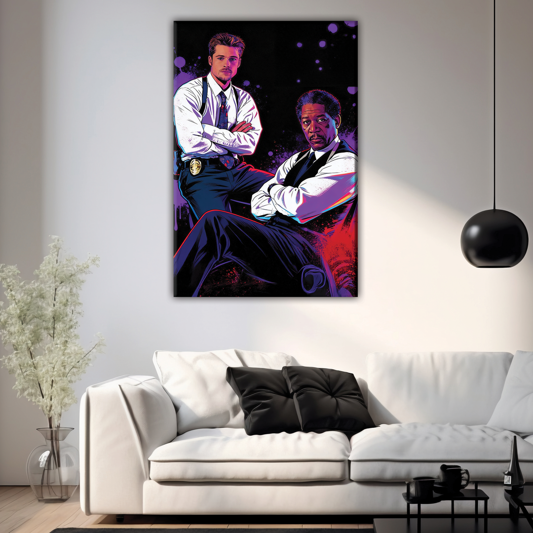 Se7en (1995) — Morgan Freeman - Brad Pitt - POPART Canvas