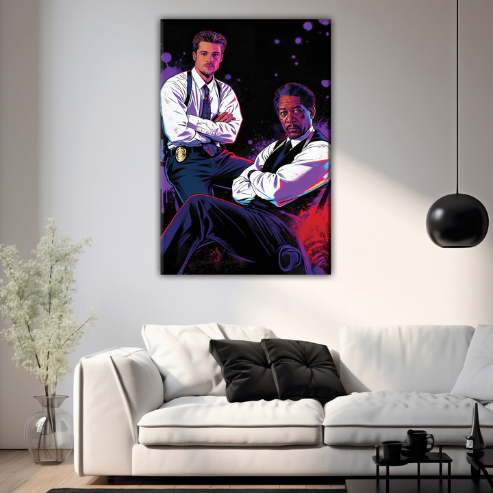 Se7en (1995) — Morgan Freeman - Brad Pitt - POPART Canvas