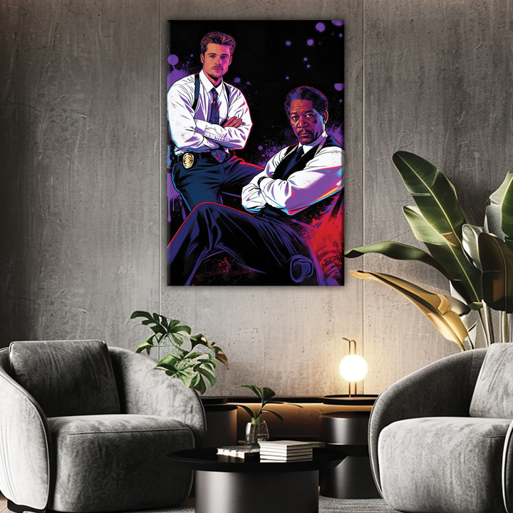 Se7en (1995) — Morgan Freeman - Brad Pitt - POPART Canvas